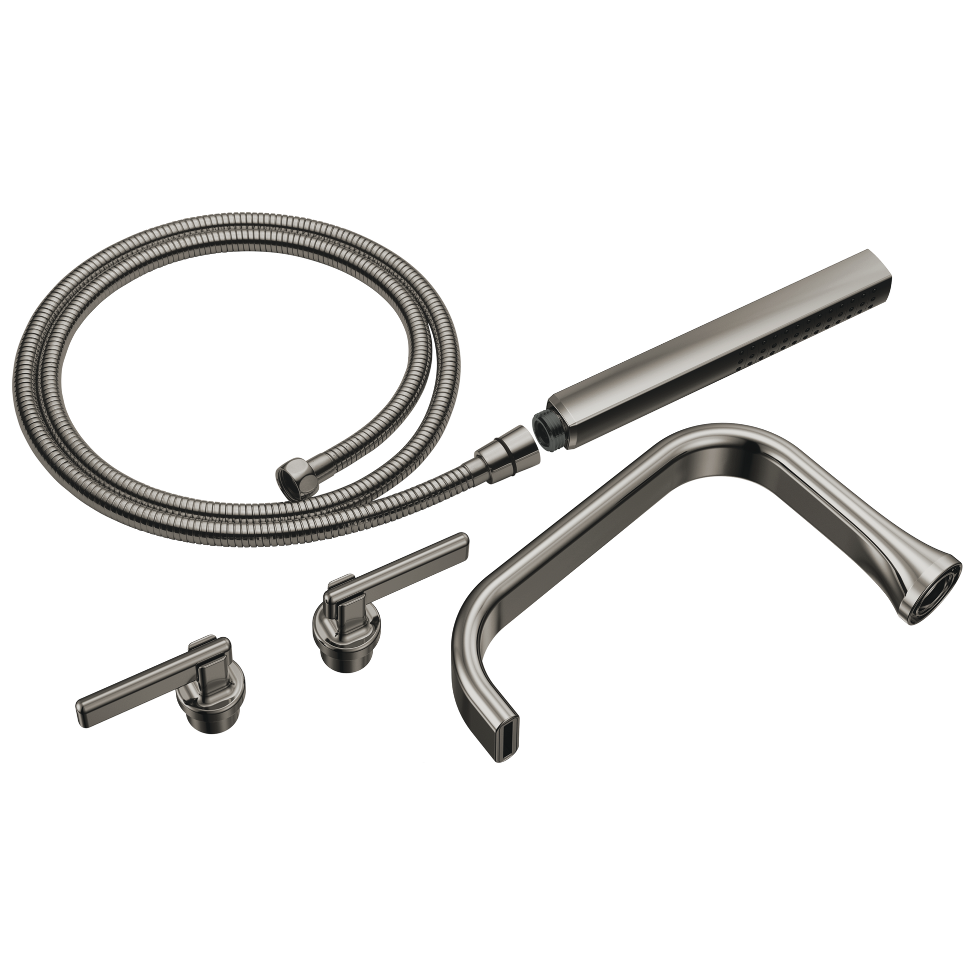 Allaria Two-Handle Tub Filler Trim Kit with Lever Handles - Brilliance® Black Onyx