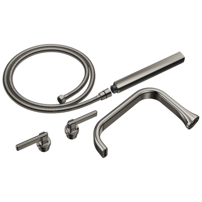 Allaria Two-Handle Tub Filler Trim Kit with Lever Handles - Brilliance® Black Onyx