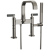 Brizo Allaria Two-Handle Tub Filler Trim Kit with Lever Handles - Complete Kit - Brilliance® Black Onyx