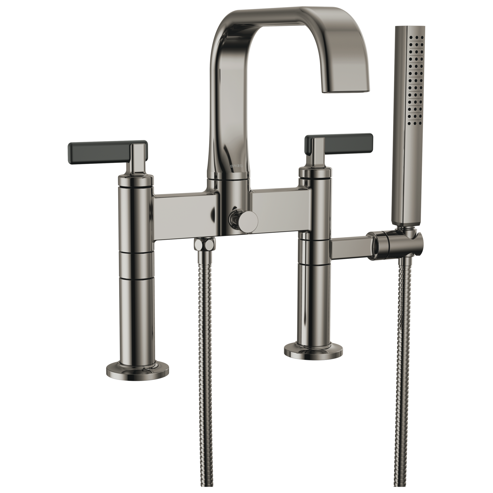 Brizo Allaria Two-Handle Tub Filler Trim Kit with Lever Handles - Complete Kit - Brilliance® Black Onyx