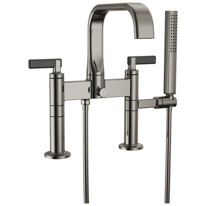Brizo Allaria Two-Handle Tub Filler Trim Kit with Lever Handles - Complete Kit - Brilliance® Black Onyx