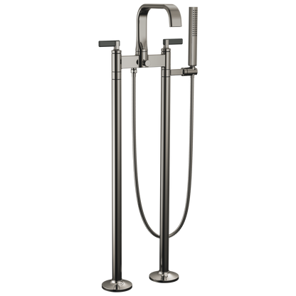 Brizo Allaria Two-Handle Tub Filler Trim Kit with Lever Handles - Complete Kit - Brilliance® Black Onyx