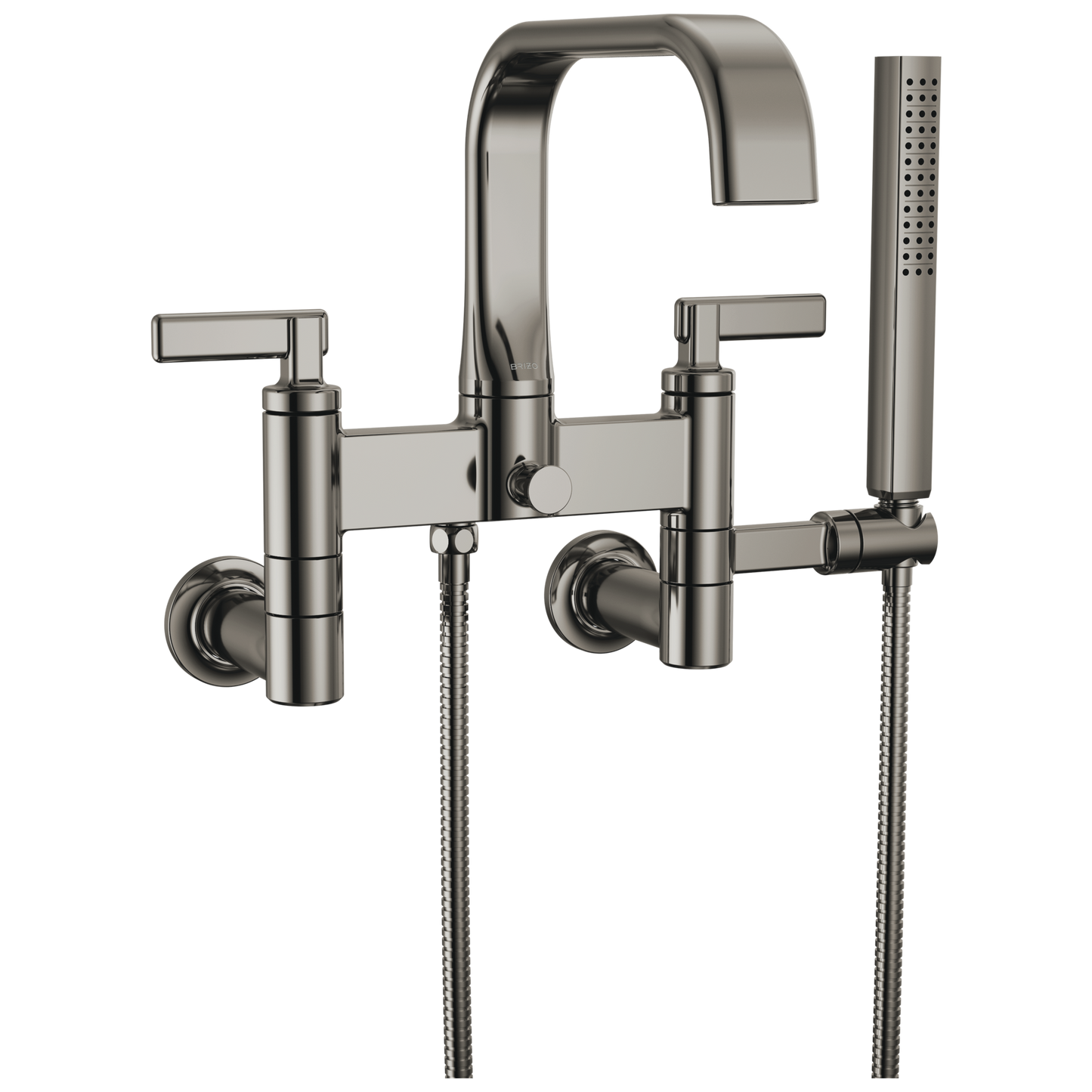 Brizo Allaria Two-Handle Tub Filler Trim Kit with Lever Handles - Complete Kit - Brilliance® Black Onyx