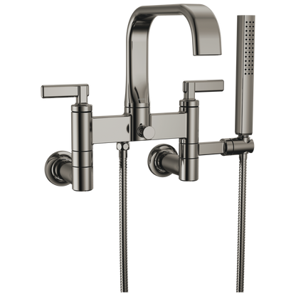 Brizo Allaria Two-Handle Tub Filler Trim Kit with Lever Handles - Complete Kit - Brilliance® Black Onyx
