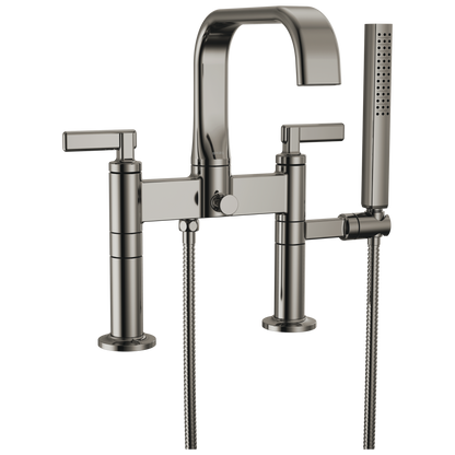 Brizo Allaria Two-Handle Tub Filler Trim Kit with Lever Handles - Complete Kit - Brilliance® Black Onyx