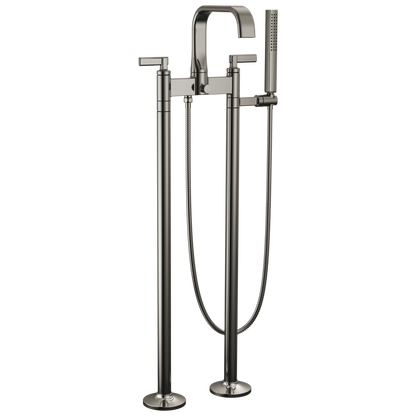 Brizo Allaria Two-Handle Tub Filler Trim Kit with Lever Handles - Complete Kit - Brilliance® Black Onyx