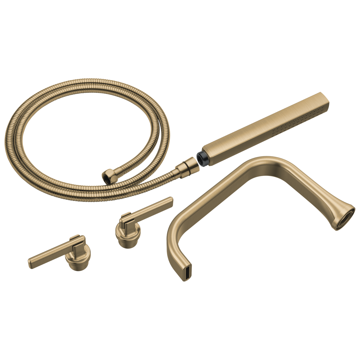 Allaria Two-Handle Tub Filler Trim Kit with Lever Handles - Brilliance® Luxe Gold®