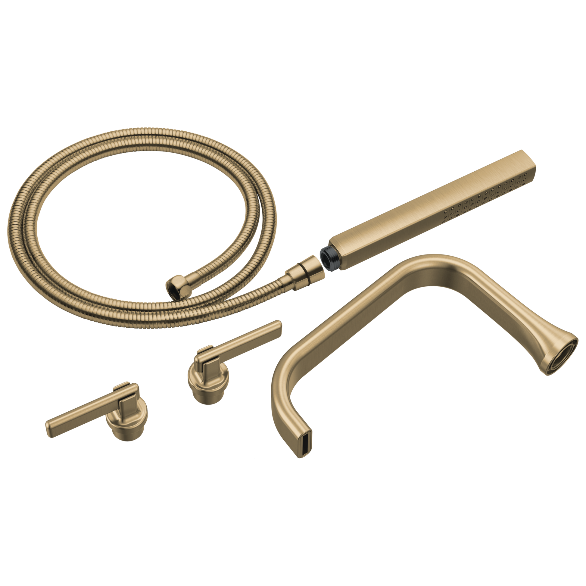 Allaria Two-Handle Tub Filler Trim Kit with Lever Handles - Brilliance® Luxe Gold®