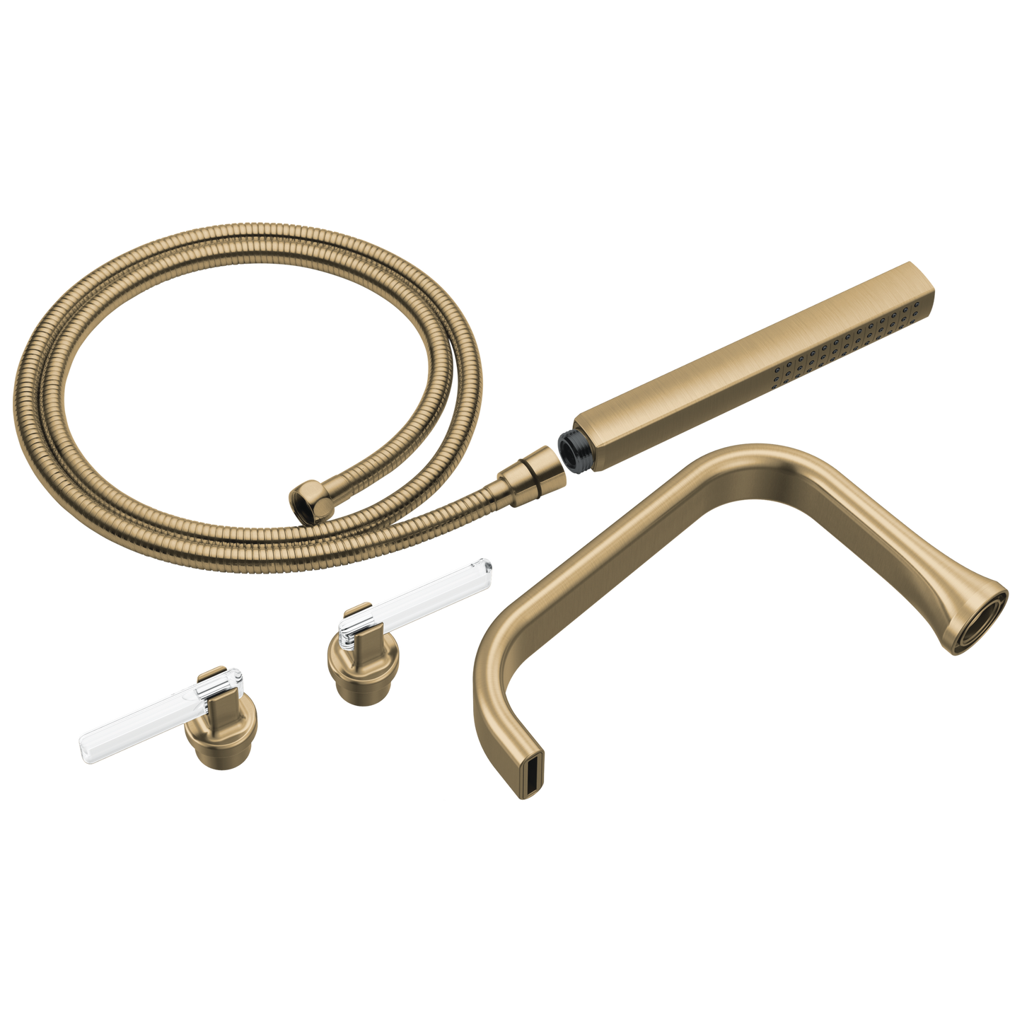 Allaria Two-Handle Tub Filler Trim Kit with Lever Handles - luxegoldclear
