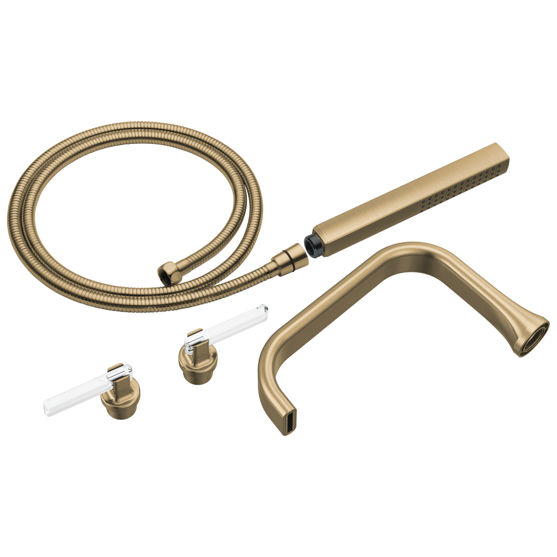 Allaria Two-Handle Tub Filler Trim Kit with Lever Handles - luxegoldclear