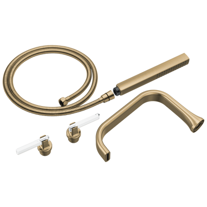 Allaria Two-Handle Tub Filler Trim Kit with Lever Handles - luxegoldclear