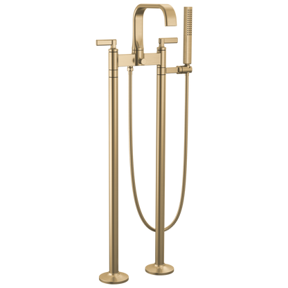 Brizo Allaria Two-Handle Tub Filler Trim Kit with Lever Handles - Complete Kit - Brilliance® Luxe Gold®