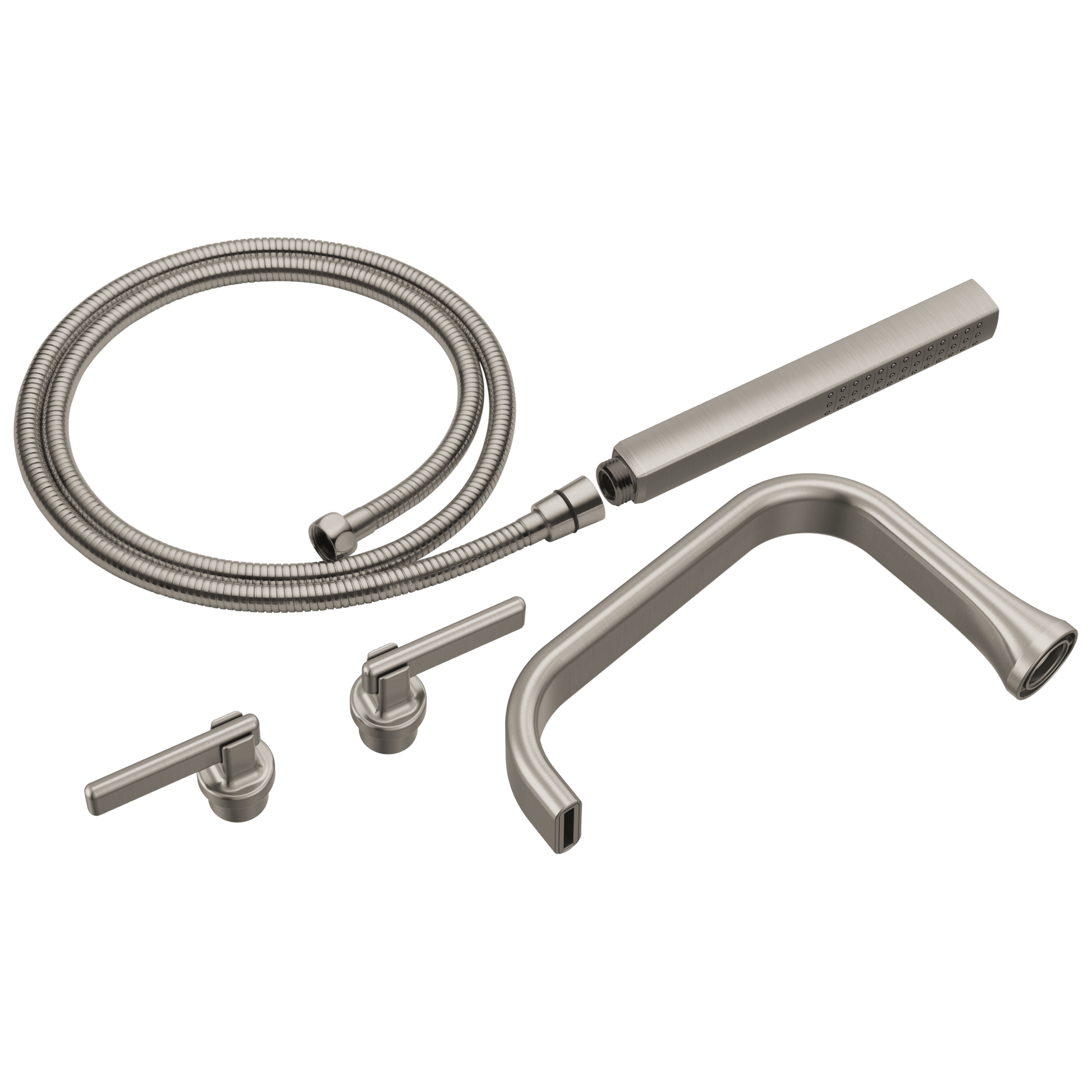 Allaria Two-Handle Tub Filler Trim Kit with Lever Handles - Brilliance® Luxe Nickel®