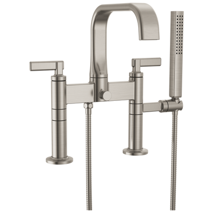 Brizo Allaria Two-Handle Tub Filler Trim Kit with Lever Handles - Complete Kit - Brilliance® Luxe Nickel®