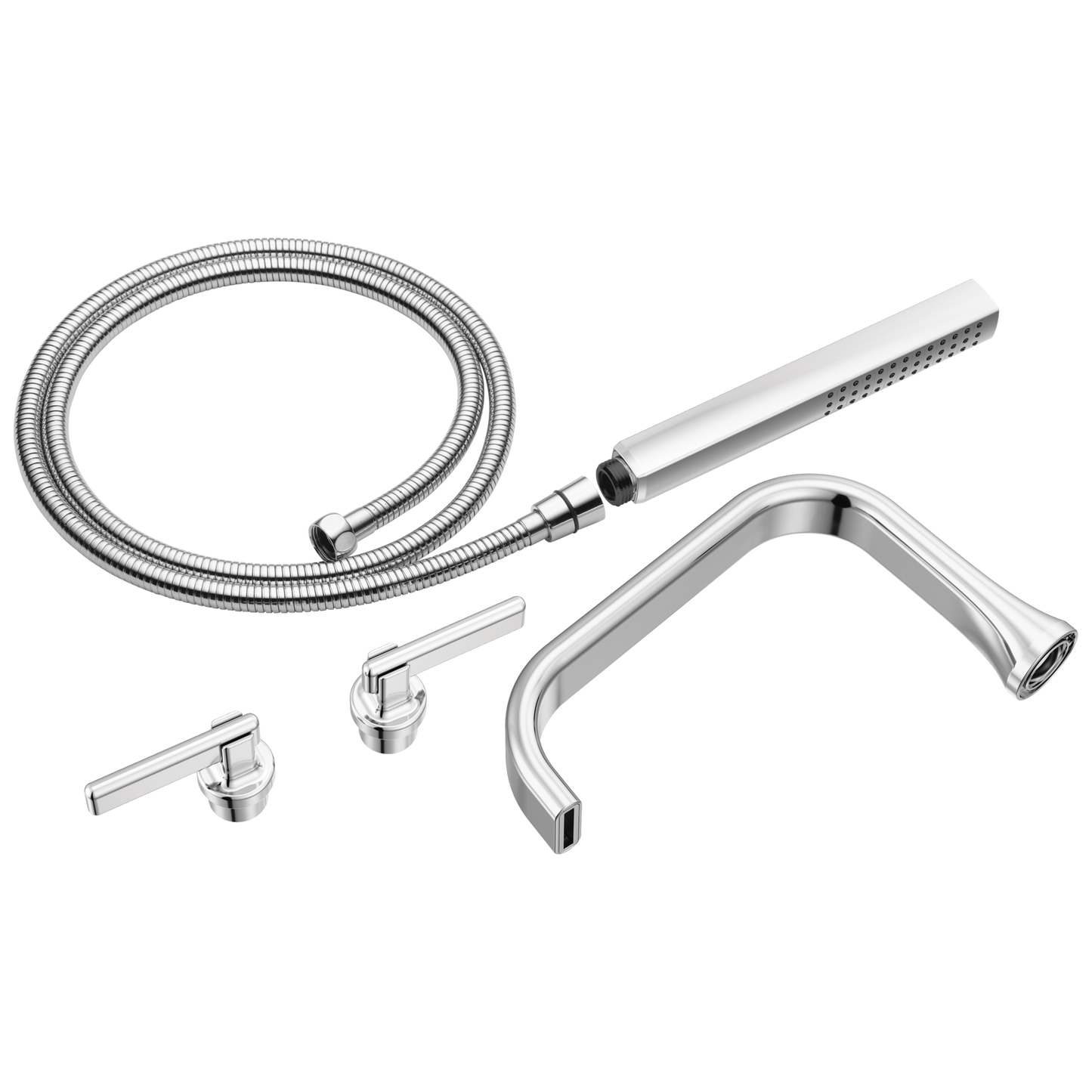 Allaria Two-Handle Tub Filler Trim Kit with Lever Handles - Polished Chrome