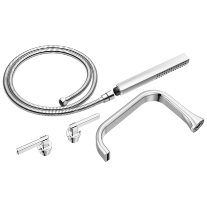 Allaria Two-Handle Tub Filler Trim Kit with Lever Handles - Polished Chrome