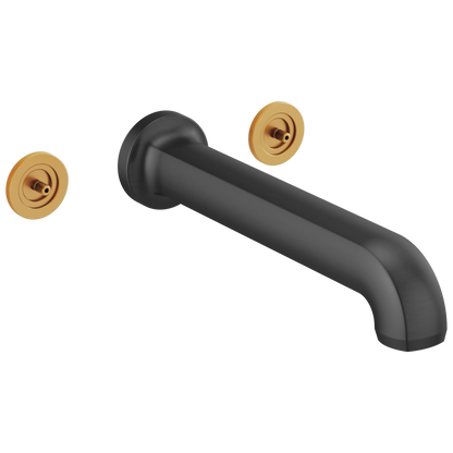 Kintsu Two Handle Wall Mount Tub Filler - Matte Black
