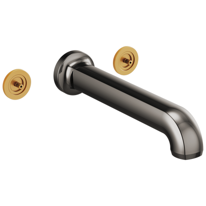 Kintsu Two Handle Wall Mount Tub Filler - Brilliance® Black Onyx