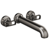 Brizo Kintsu Two Handle Wall Mount Tub Filler - Complete Kit - Brilliance® Black Onyx