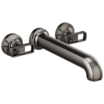 Brizo Kintsu Two Handle Wall Mount Tub Filler - Complete Kit - Brilliance® Black Onyx