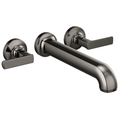 Brizo Kintsu Two Handle Wall Mount Tub Filler - Complete Kit - Brilliance® Black Onyx