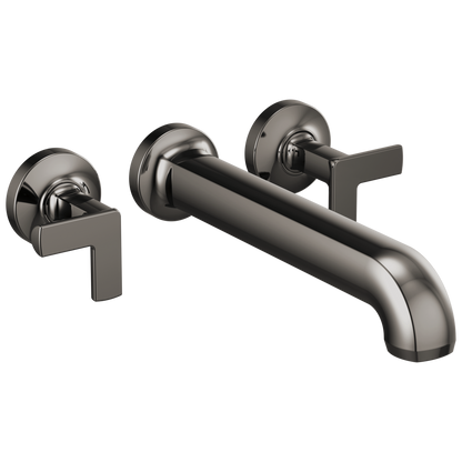 Brizo Kintsu Two Handle Wall Mount Tub Filler - Complete Kit - Brilliance® Black Onyx