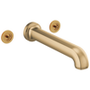 Kintsu Two Handle Wall Mount Tub Filler - Brilliance® Luxe Gold®