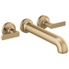 Brizo Kintsu Two Handle Wall Mount Tub Filler - Complete Kit - Brilliance® Luxe Gold®