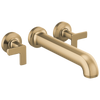 Brizo Kintsu Two Handle Wall Mount Tub Filler - Complete Kit - Brilliance® Luxe Gold®