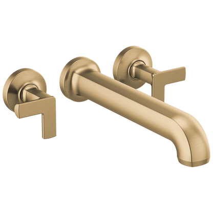 Brizo Kintsu Two Handle Wall Mount Tub Filler - Complete Kit - Brilliance® Luxe Gold®