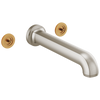 Kintsu Two Handle Wall Mount Tub Filler - Brilliance® Luxe Nickel®