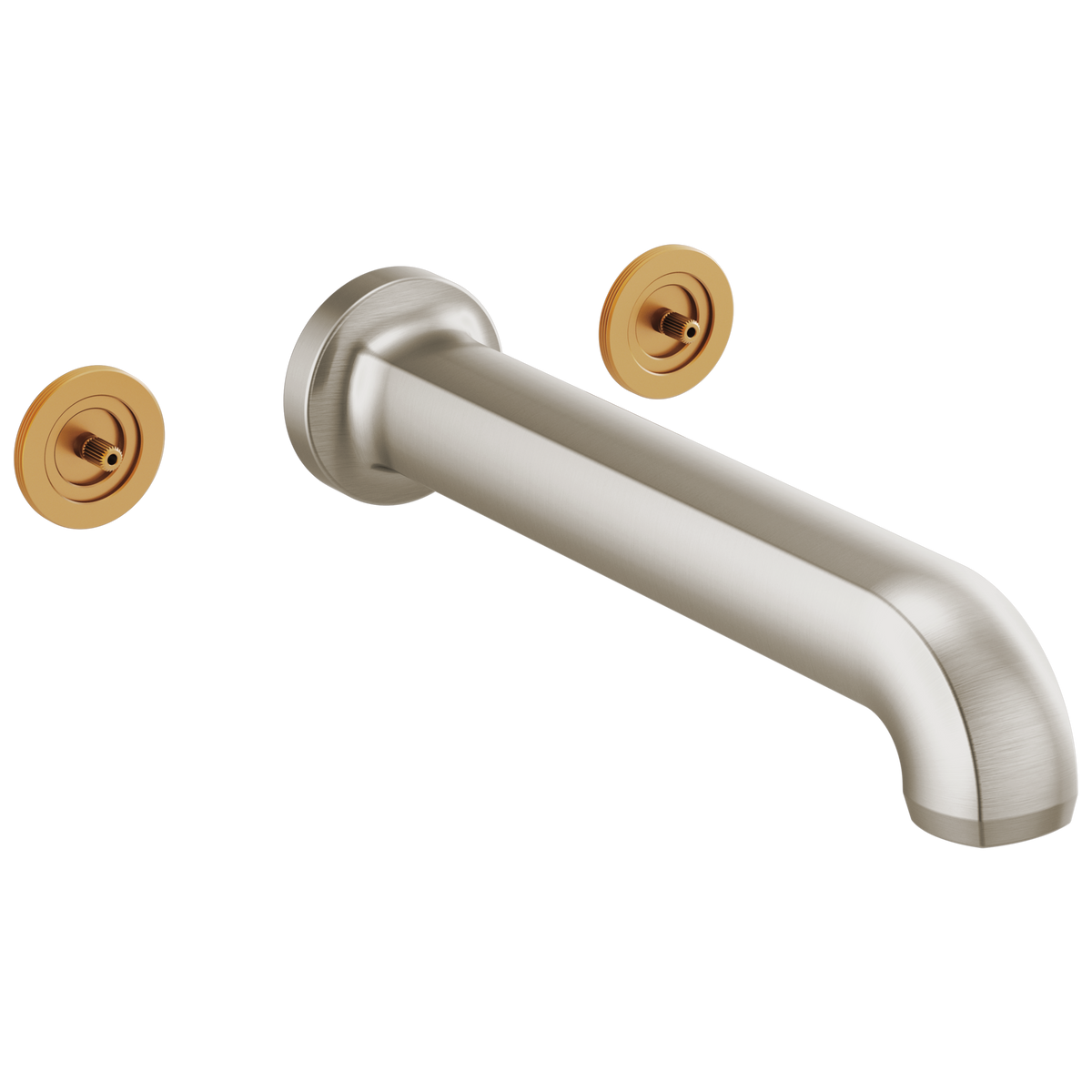 Kintsu Two Handle Wall Mount Tub Filler - Brilliance® Luxe Nickel®