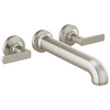 Brizo Kintsu Two Handle Wall Mount Tub Filler - Complete Kit - Brilliance® Luxe Nickel®
