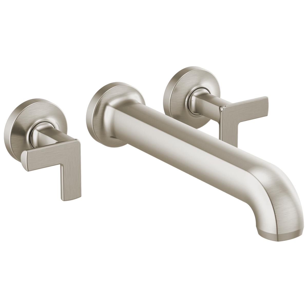 Brizo Kintsu Two Handle Wall Mount Tub Filler - Complete Kit - Brilliance® Luxe Nickel®
