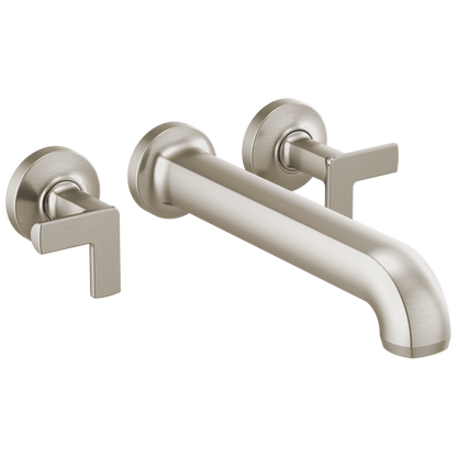 Brizo Kintsu Two Handle Wall Mount Tub Filler - Complete Kit - Brilliance® Luxe Nickel®