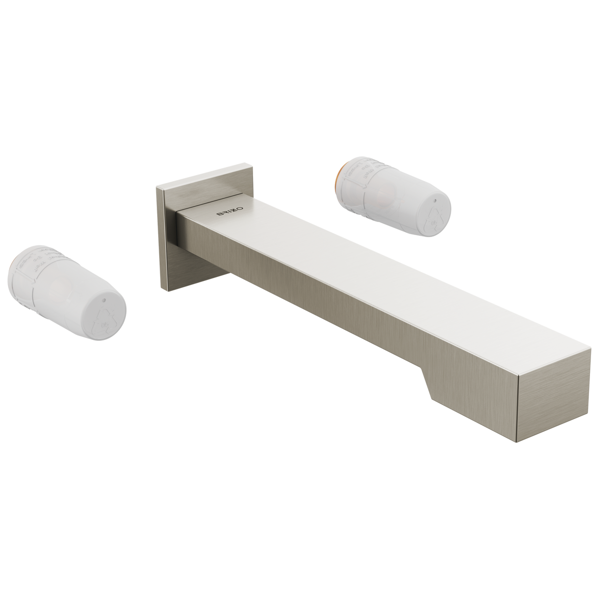 Frank Lloyd Wright Bath Collection by Brizo Two-Handle Wall Mount Tub Filler - Less Handles - Brilliance® Luxe Nickel®