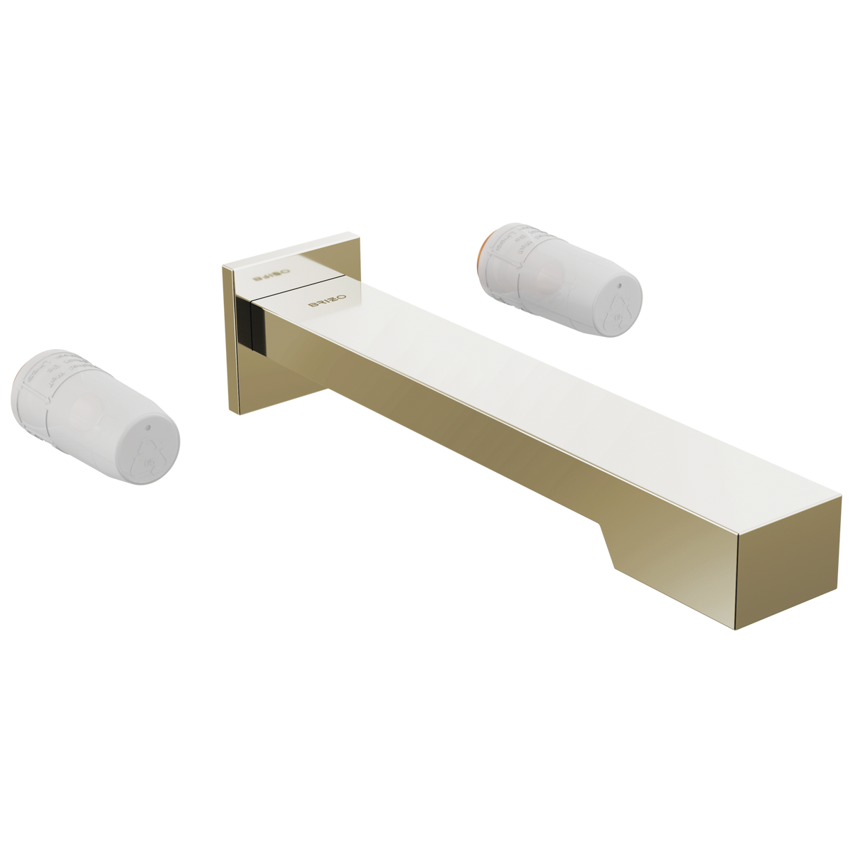 Frank Lloyd Wright Bath Collection by Brizo Two-Handle Wall Mount Tub Filler - Less Handles - Brilliance® Polished Nickel