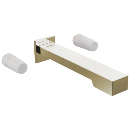 Frank Lloyd Wright Bath Collection by Brizo Two-Handle Wall Mount Tub Filler - Less Handles - Brilliance® Polished Nickel