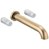 Litze Two-Handle Wall Mount Tub Filler - Less Handles - Brilliance® Luxe Gold®