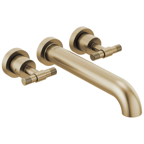 Brizo Litze Two-Handle Wall Mount Tub Filler - Less Handles - Complete Kit - Brilliance® Luxe Gold®