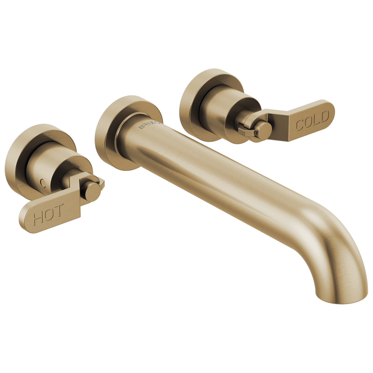 Brizo Litze Two-Handle Wall Mount Tub Filler - Less Handles - Complete Kit - Brilliance® Luxe Gold®