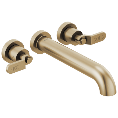 Brizo Litze Two-Handle Wall Mount Tub Filler - Less Handles - Complete Kit - Brilliance® Luxe Gold®