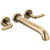 Brizo Litze Two-Handle Wall Mount Tub Filler - Less Handles - Complete Kit - Brilliance® Luxe Gold®