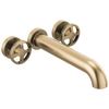 Brizo Litze Two-Handle Wall Mount Tub Filler - Less Handles - Complete Kit - Brilliance® Luxe Gold®