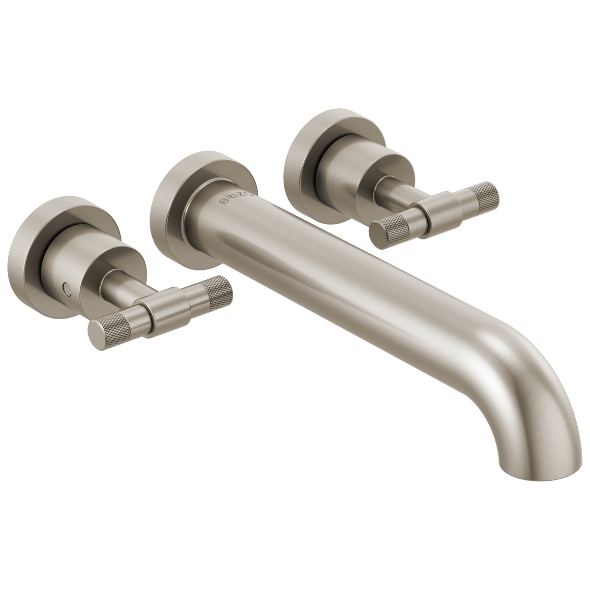 Brizo Litze Two-Handle Wall Mount Tub Filler - Less Handles - Complete Kit - Brilliance® Luxe Nickel®