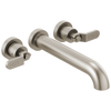 Brizo Litze Two-Handle Wall Mount Tub Filler - Less Handles - Complete Kit - Brilliance® Luxe Nickel®