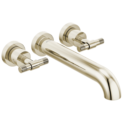 Brizo Litze Two-Handle Wall Mount Tub Filler - Less Handles - Complete Kit - Brilliance® Polished Nickel