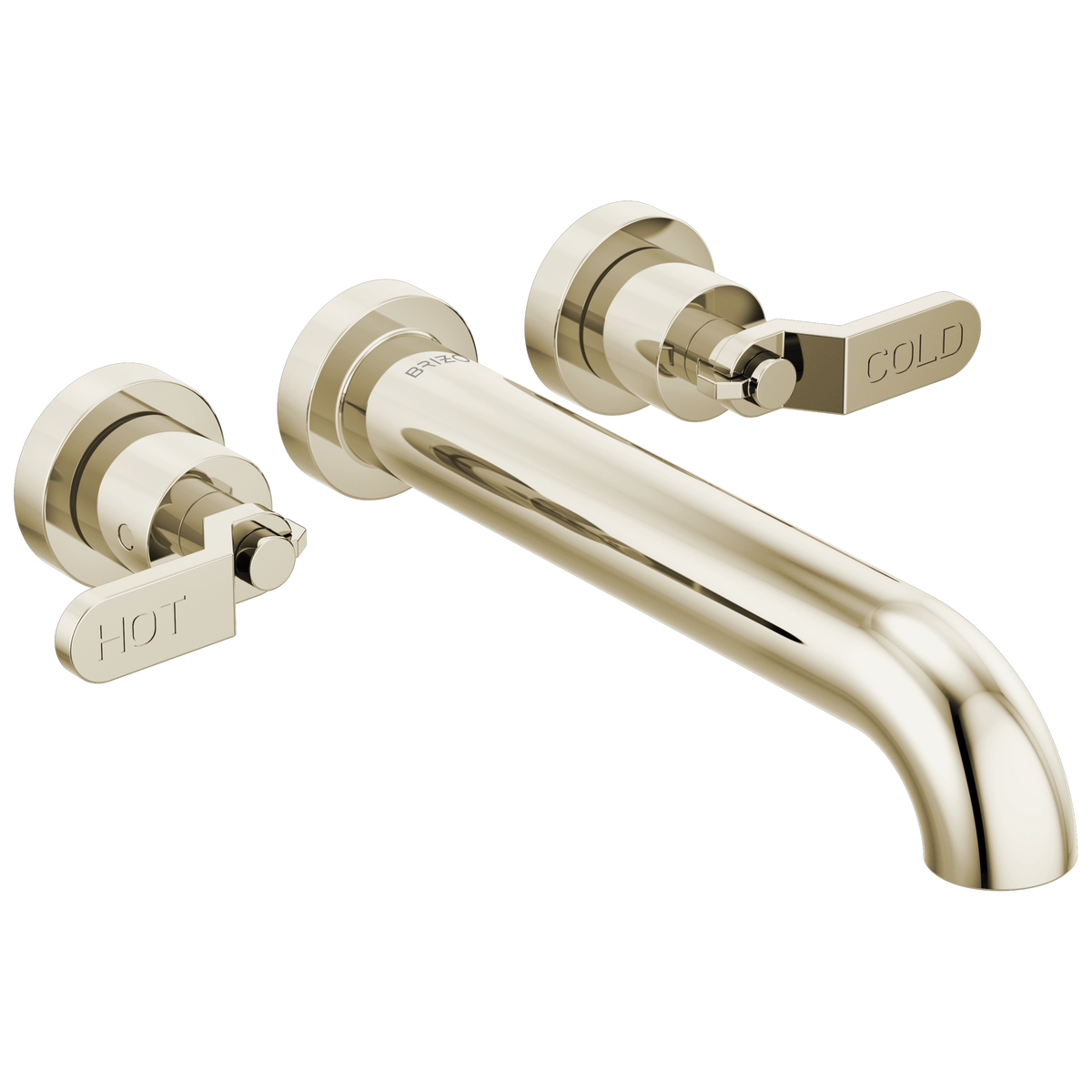 Brizo Litze Two-Handle Wall Mount Tub Filler - Less Handles - Complete Kit - Brilliance® Polished Nickel