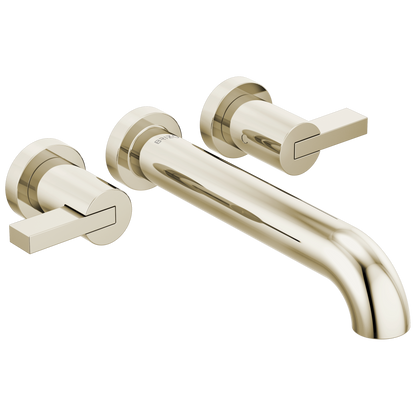 Brizo Litze Two-Handle Wall Mount Tub Filler - Less Handles - Complete Kit - Brilliance® Polished Nickel