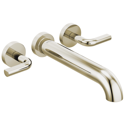 Brizo Litze Two-Handle Wall Mount Tub Filler - Less Handles - Complete Kit - Brilliance® Polished Nickel
